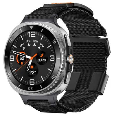 Image de Bracelet sport en nylon tressé pour Samsung Galaxy Watch 8 / 8 Classic Noir