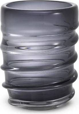 Produktbild von Casa Padrino Luxus Deko Glas Vase Grau Ø 22 x H. 30 cm - Elegante mundgeblasene Blumenvase - Luxus Deko Accessoires