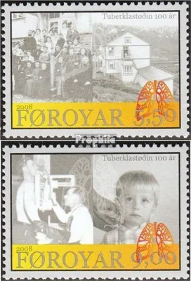 Produktbild von Briefmarken Dänemark - Färöer 2008 Mi 632-633 (kompl.Ausg.) postfrisch Tuberkulosesanatorium