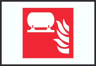 Produktbild von Fest eingebaute Feuerlösch-Einrichtung Symbol Schild A5 Rückseite selbstklebend