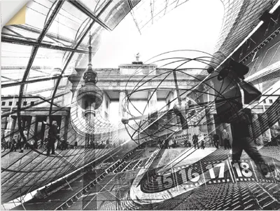 Produktbild von ARTland Wandbild, selbstklebend Berlin Skyline I Größe: 60x45 cm