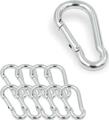 Produktbild von 10x Feuerwehr Karabinerhaken 40x4 mm | Schnapphaken ähnlich DIN 5299 | verzinkt