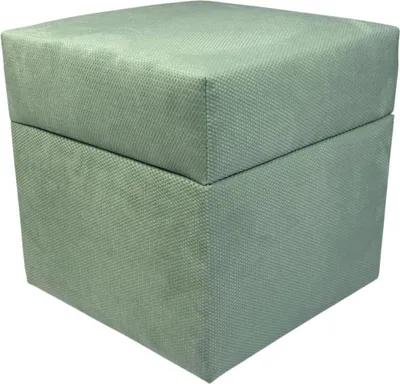 Zdjęcie produktu dla Pufa otwierana kwadratowa MAKALU 40x40 cm delikatny plusz z wypustkami ze schwokiem stylowa