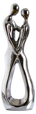 Produktbild von Skulptur Liebesblick in Platin, 30 cm