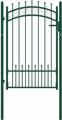 Obrázek produktu pro vidaXL Branka do oplocení EMMEN s hroty, ocel, 104 x 117 cm, zelená