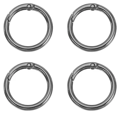 Productafbeelding van O-ringen - Set van 4 stuks - Voor sleutelhangers en tassen - Metaal - Zwart - Ø 33 mm