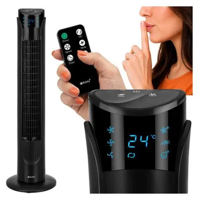 Image de Ruhhy 27834 Ventilateur sur pied avec télécommande, 83 cm, 45 W, noir