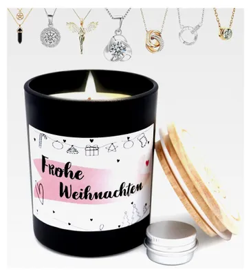 Produktbild von Frohe Weihnachten, Duftkerze im Glas mit Spruch, Schmuckkerze, Geschenkidee für Familie und Freunde zu Weihnachten (Weiß)