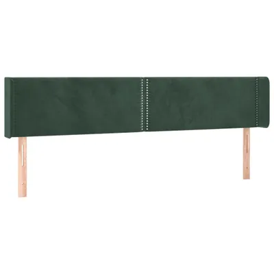 Image de vidaXL Tête de lit avec oreilles vert foncé 203x16x78/88 cm velours