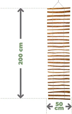 Produktbild von BOGATECO Rankgitter aus Haselnuss für Kletterpflanzen | 50 x 200 cm | Holz Rankhilfe Perfekt für den Garten | Braun