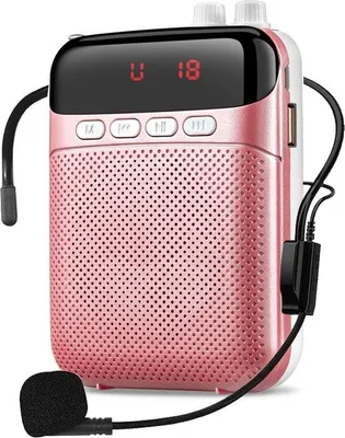 Produktbild von Portable Oplaadbare Mini-Lautsprecher mit Kabelgebundenem Mikrofon-Headset und Band für persönliche Verstärkung