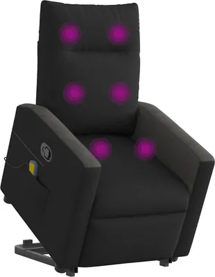 Produktbild von vidaXL Massagesessel mit Aufstehhilfe Schwarz Stoff