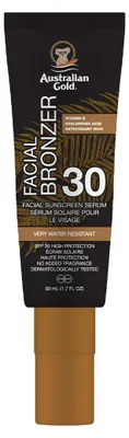 Productafbeelding van Australian Gold Daily Facial Serum Bronzer – Gezichtsserum met SPF 30, lichte tint en bronzerende werking, 50 ml