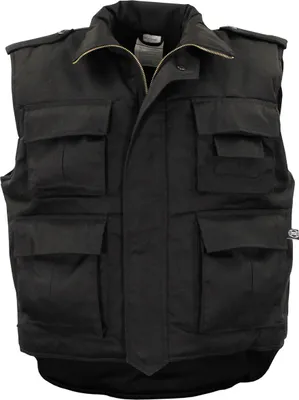 Produktbild von MFH US Steppweste, Ranger,schwarz,gefüttert, mit vielen Taschen