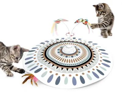 Immagine prodotto di Giocattolo interattivo 3-in-1 per gatti, con farfalla e piume, ricaricabile
