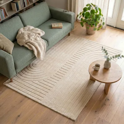 Produktbild von Volero - Teppich Wohnzimmer - Charm Arches Beige - 160x230 cm - Wohnzimmer, Esszimmer, Schlafzimmer - Modern, Skandinavisch