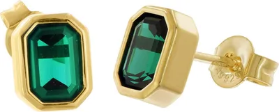 trendor 68591 Damen-Ohrringe Gold auf 925 Silber synth. Turmalin Ohrstecker 1