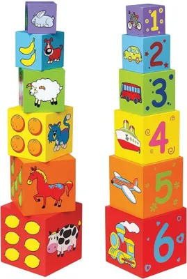 Produktbild von Viga Toys Stapelwürfel Holz 6-teilig. 1+