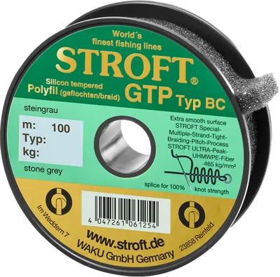 Produktbild von Stroft GTP Typ BC Baitcaster Schur Geflochten Grau 100m BC5 0,25mm 13kg