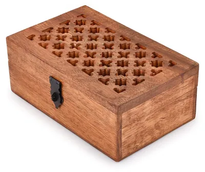 Aufbewahrungsbox aus Mangoholz, 20,32 x 12,7 x 7,62 cm, rechteckig, braun