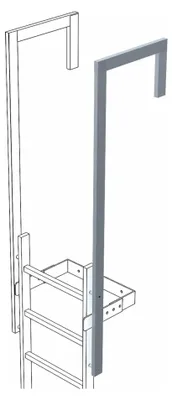 Produktbild von Zarges Ausstiegsholm abgewinkelt Edelstahl 60x25mm