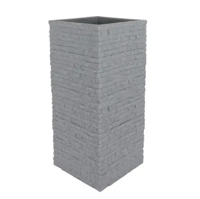 Produktbild von Säulentopf 'Kubus' 26 x 60 x 26cm grau Ziegelstein-Optik