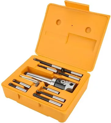 Obrázok produktu pre Sada vyvrtávacích hláv – vyvrtávacia hlava F1-12 – MT2-M10 – vyvrtávacie tyče 12 mm – 9-dielna – pre frézu – žltá