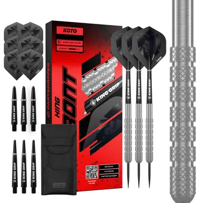 Produktbild von King Front 90% Dartpfeil-Set mit Schäften, Pfeilspitzen und Flügen