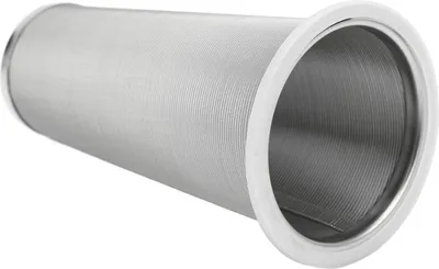 Zdjęcie produktu dla Stożkowy filtr do parzenia kawy na zimno ze stali nierdzewnej 304 z białym gumowym pierścieniem, 8 x 15 cm / 3,1 x 5,9 cala