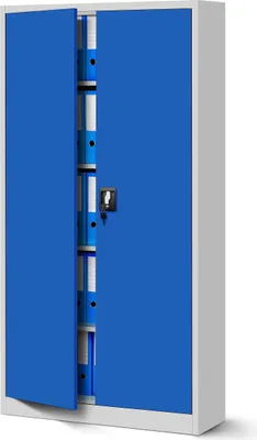 Produktbild von Aktenschrank Lagerschrank Mehrzweckschrank Metallschrank 4 Fachböden Pulverbeschichtung Stahlblech 185 cm x 90 cm x 40 cm