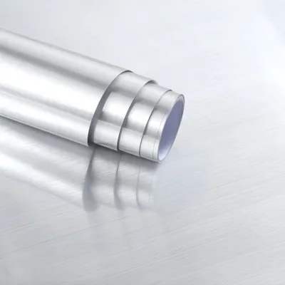 Produktbild von Gebürstetes Silber Klebefolie Möbel Tapete,60cmx5m für Möbelabdeckung