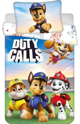 Imagen del producto de Juego de sábanas para cuna Paw Patrol 556, diseño para bebé, 100x135 cm, y funda de almohada 40x60 cm