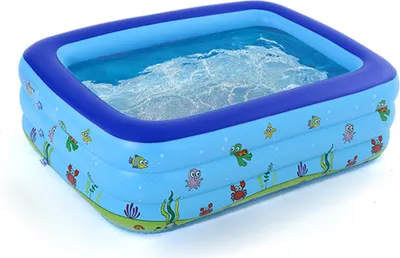 Produktbild von Tragbares Schwimmbad Aufblasbares Babyschwimmbad Kinderbecken im Freien Kinderbadewanne Zuhause 1,3 m dreischichtiger bedruckter Blasenboden【 130 * 90 * 50 cm 】