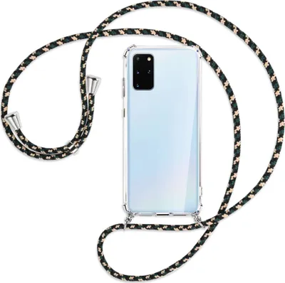 Produktbild von Handykette Backcover-Schutzhülle mit Band (Metall silberfarben) für Samsung Galaxy S20 Plus - camouflage