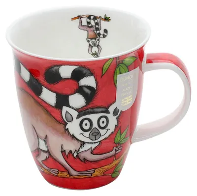 Mok Nevis aus Knochenporzellan, 480 ml, Lemuren-Motiv, spülmaschinenfest