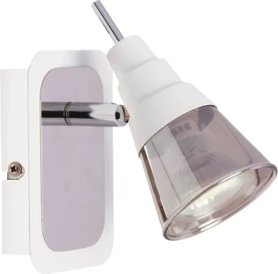 Produktbild von Wandspot Edelstahl Rauchglas verstellbar Weiß Chrom GU10 Wandlampe