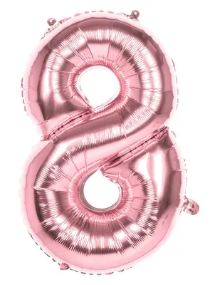 Produktbild von XL Folienballons Zahl 86 cm groß - Rose Gold - Luft oder Helium Luftballons Zahl 8 - Folienballon 86 cm