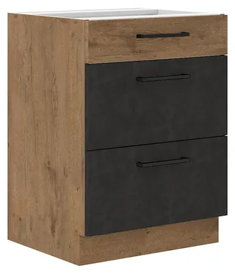 Produktbild von Vigo Unterschrank 60 cm Eiche Lancelot Matera Grau Vollauszug Soft-Close Küche