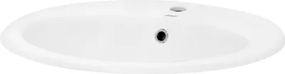 Produktbild von LuxeBath Waschbecken Aufsatzwaschbecken Oval, 57x48,5x19,5 cm, Weiß, aus Keramik
