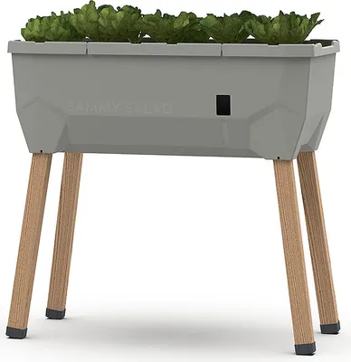 Produktbild von SAMMY SALAD Hochbeet hellgrau | Balkonhochbeet mit Wassertank