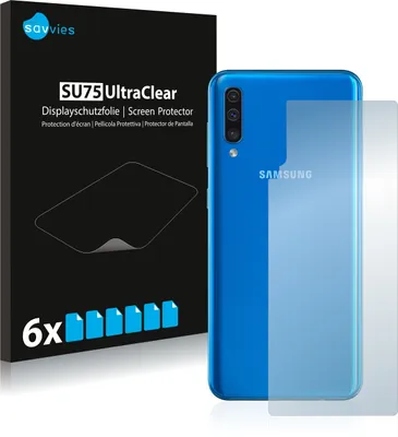 Produktbild von 6x Savvies Schutzfolie für Samsung Galaxy A50 (Rückseite) Folie Klar