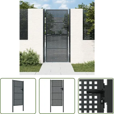 Obrázek produktu pro The Living Store zahradní brána antracitová 105x250 cm ocelová