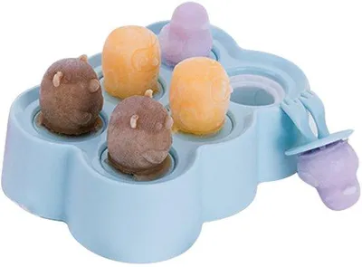 Produktbild von Dailygoods - Eismaschine für 6 Eiskreationen - Wiederverwendbare Eislollyformen - BPA-frei - Auslaufsicherer Deckel - Einfach zu reinigen - Für Mini-Eis und Schokolade - Eisförmchen