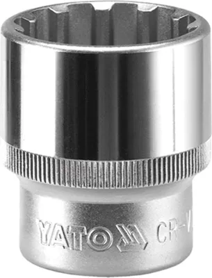 Obrázok produktu pre Yato YT-1460, Jedna položka, Nástrčkový kľúč, Chróm-vanadová oceľ, 1/2", Chróm, 38 mm