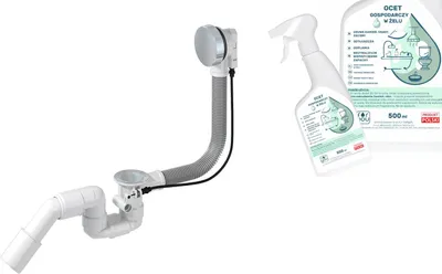 Obrázek produktu pro Koupelnový sifon Bathloc - Automatická chromovaná zátka s octovým gelem pro domácnost