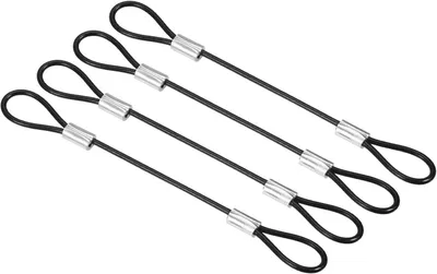 Productafbeelding van Staalkabeltjes met dubbele lus - 4 stuks - 10 cm x 2 mm