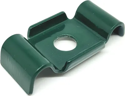 Produktbild von 10x Wellenplättchen in Zaunfarbe Schmetterling Klemme Pfosten RAL 6005 (Moosgrün)