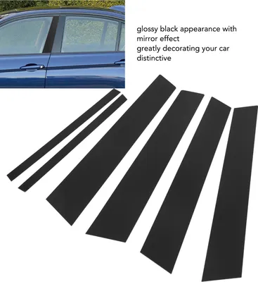 Produktbild von 6PCS Türfenster B C Säule Abdeckung Trim Glänzend Schwarz Spiegel Aufkleber Ersatz für 3 Serie F30 2013-2019