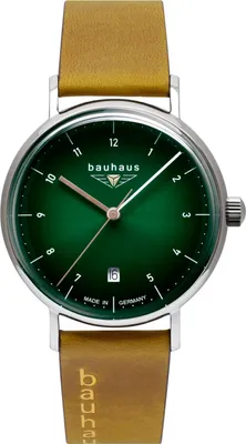 Image de Bauhaus 2141-4 Montre femme avec bracelet cuir brun clair/vert