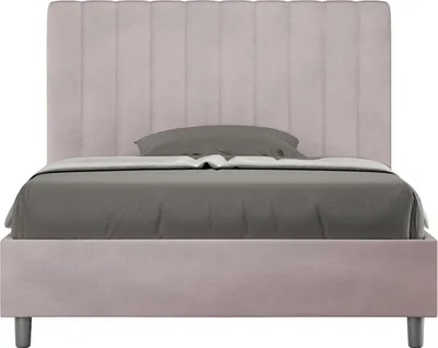 Produktbild von ITYHOME - Gepolstertes Bett mit Lattenrost 120x210 mit Mikrofaserbezug Fliederfarbe Agueda